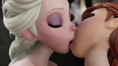 Elsa and Anna Nude Kissing Animation Porn Hentai [Disney, Frozen] (Nsfwseeker77)