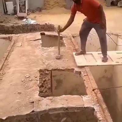 This guy demolishing a brick ceiling