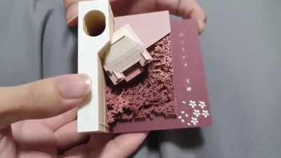 Japanese sticky note pad reveals hidden sculpture as you use it