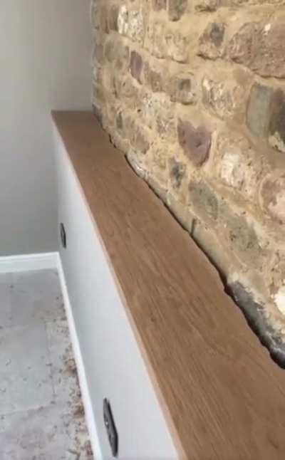 Oddly satisfying cut wall fits perfectly