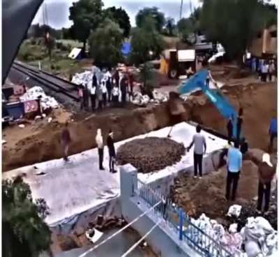 A one day railway repair in India.