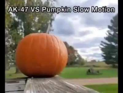 AK-47 vs pumpkin slow motion