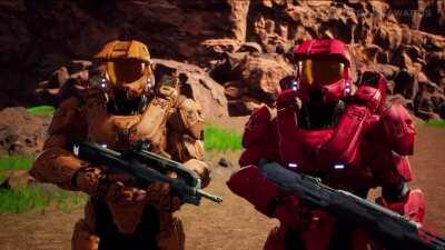 Red vs Blue Characters and Ninja Reveal New Halo Map in Fortnite!