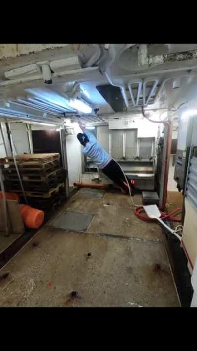 How it is inside a fishing boat during a storm!