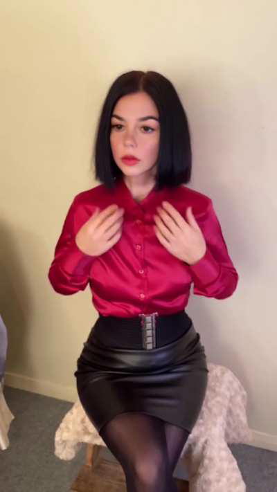 Satin blouse buttoned