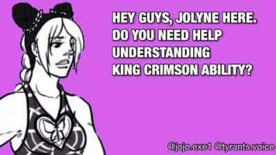 I still don’t know how king crimson works 😔