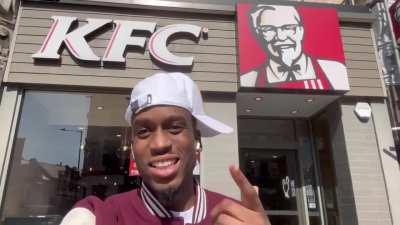 Walking into KFC until he see a black person