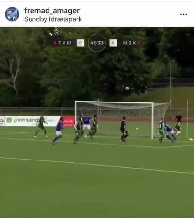 Comedian own goal in the Danish 1st Division.