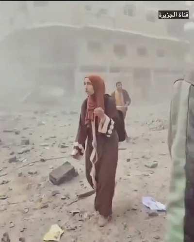 Ground view of IDF bombing a street in Gaza