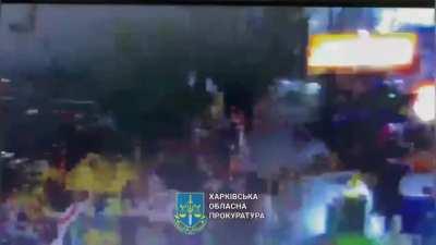 Compilation of videos from the surveillance footage of the strike on the Kharkiv mall