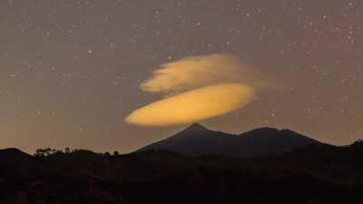 How the stationary lenticular cloud moves in position