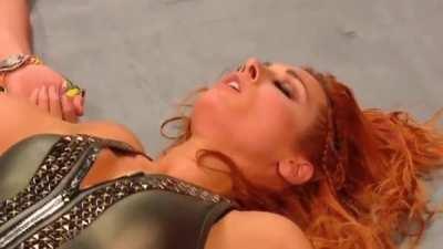 Becky Lynch breathing heavy