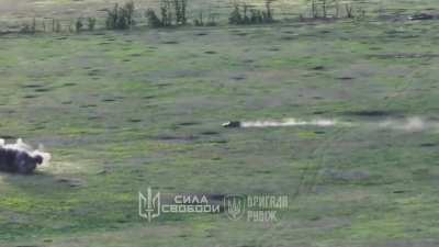 A russian VAZ hits an antitank mine