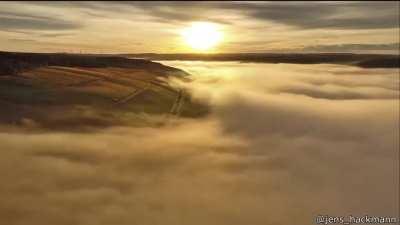 Mesmerising aerial view of a sea of clouds