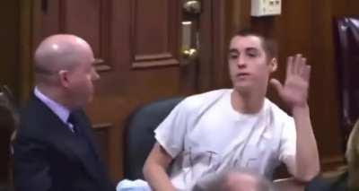 School shooter T.J. Lane killed 3 students at Chardon High School in 2012. This is him showing zero remorse in court.