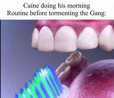 Caine’s morning routine