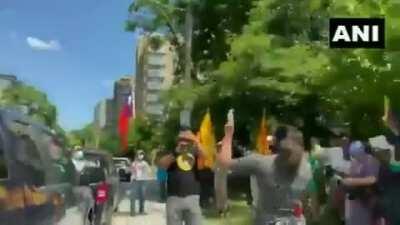 Canada: Regional Tibetan Youth Congress protest against China outside the Chinese Consulate-General in Toronto, raise &quot;Tibet stands with India&quot; &amp;amp; &quot;Thank you Indian Army&quot; slogans.