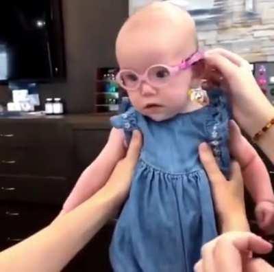 Little girl who is visually impaired sees her mom for the first time