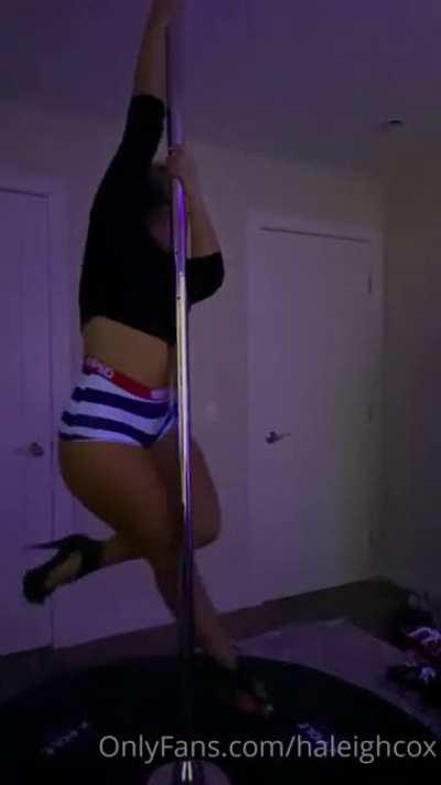 On the stripper pole