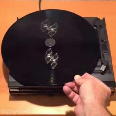 There’s a hidden hologram under the Star Wars vinyl record