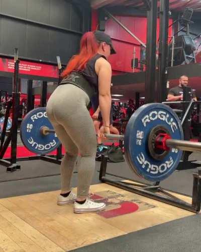 3rd set of 6 reps of 105kg @55kg BW - finally back to where I was pre lockdown! 🥳