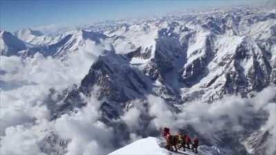 View from the top of Annapurna, world's deadliest mountain with a fatality-to-summit ratio of 1:3