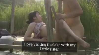 Visiting lake with my sister