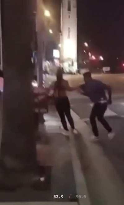 Blueface and Chrisean Rock tussling on Hollywood Boulevard