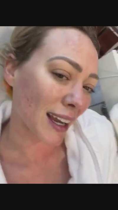 Hilary getting a facial 