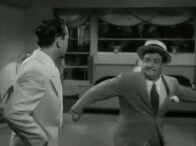 Bud Abbott and Lou Costello in their 1940 feature film debut, &quot;One Night in the Tropics&quot;.