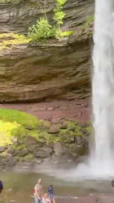 This reaction of a baby who saw waterfall for the very first time of their life.