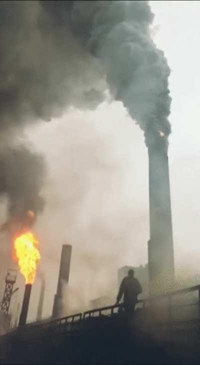 Lighting up a smoke stack