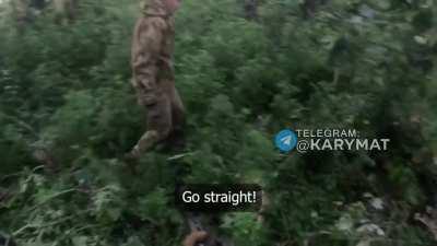 towards the direction of Bakhmut. The Ukrainian Army managed to capture a Russian soldier who had fallen asleep inside his trenches.