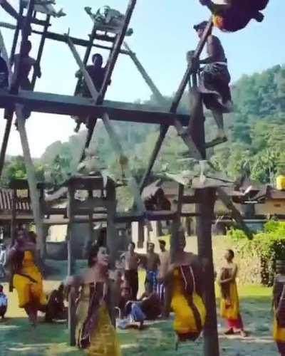 Tenganan swing in Bali, Indonesia.