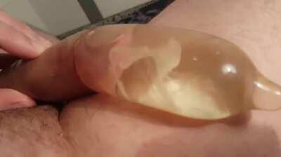 Cumming in a water filled condom