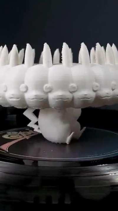 psychedelic pikachu zoetrope sculpture