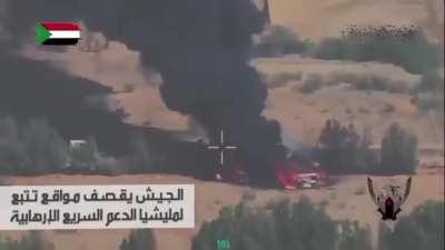 What appears to be a Sudanese Mi-35 attack on an RSF van