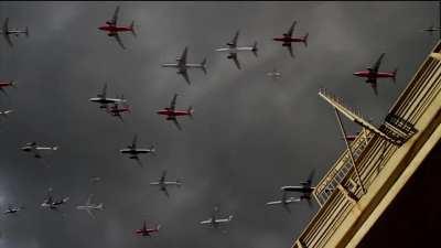 4 hours worth of departures at San Diego International Airport condensed in 23 seconds