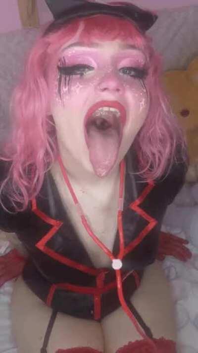 Slutty nurse showing off my drooly mouth