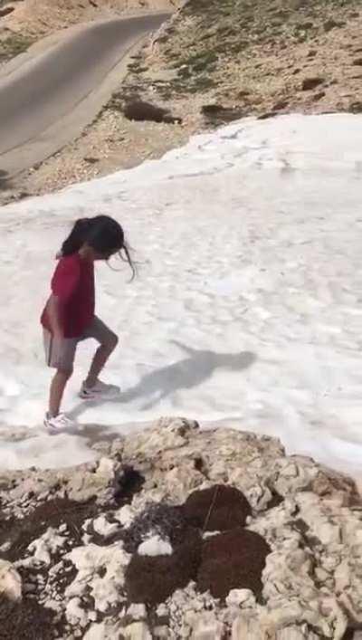 Leaving ur child walk unattended on snow covered hills