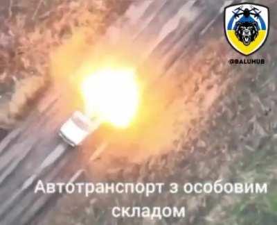 Russian Z Lada was destroyed by Ukrainian FPV kamikaze drone