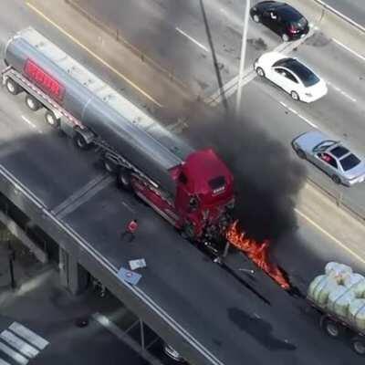 What could be worse than a burnt-out truck? 💥 - Only two burnt-out trucks! 🔥