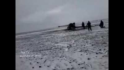 Ukrainian T-12 100mm anti-tank gun suffers a catastrophic failure - 2015