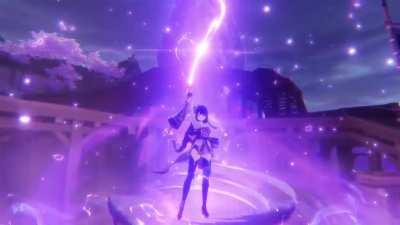 Raiden Shogun sword summoning animation is gorgeous in slow motion