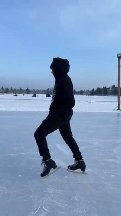 Smooth moonwalk on ice