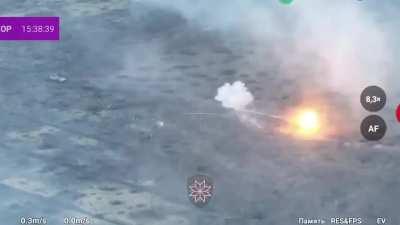 Ukrainian 'Ochi' Division posted video of artillery and drone attacks on Russian armored column. UA 14th, 32nd, 42nd, 56th Brigades; Posted Feb. 27, 2024