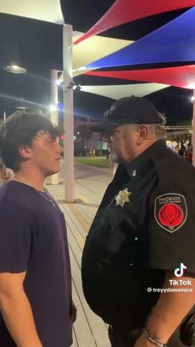 Big belly cop VS average tiktok white boy