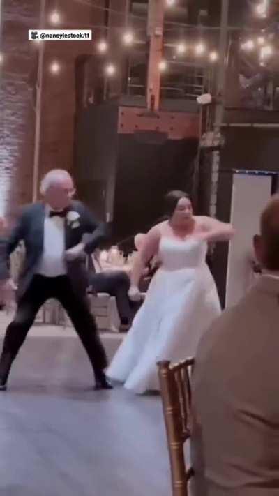 Father and daughter dance surprises guests