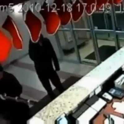 Using a bassoon to rob a bank