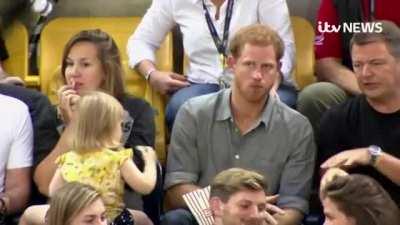 Prince Harry's popcorn swiped by toddler